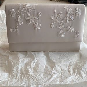 White bridal purse